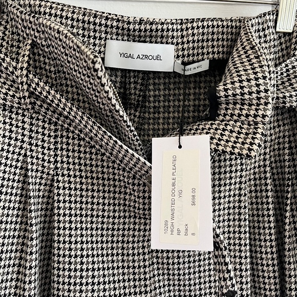 NWT Yigal Azrouel High Waisted Houndstooth Pants - Picture 3 of 7